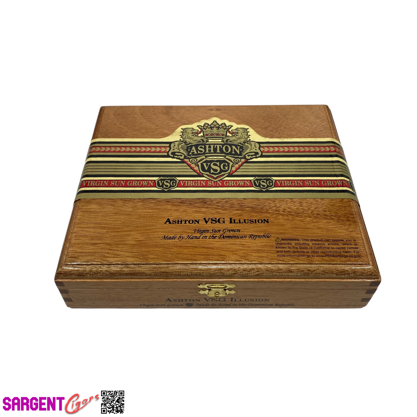 Ashton VSG Illusion Empty Wooden Cigar Box 8.5x7.25x1.75
