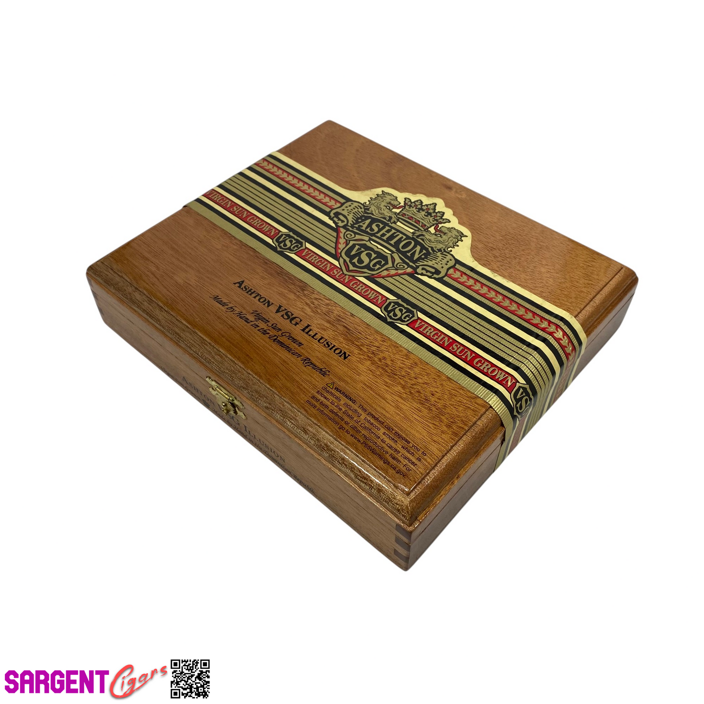 Ashton VSG Illusion Empty Wooden Cigar Box 8.5x7.25x1.75