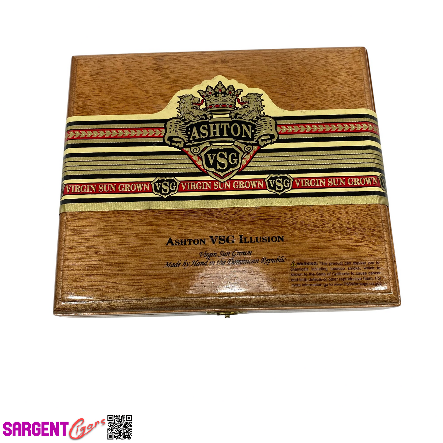 Ashton VSG Illusion Empty Wooden Cigar Box 8.5x7.25x1.75