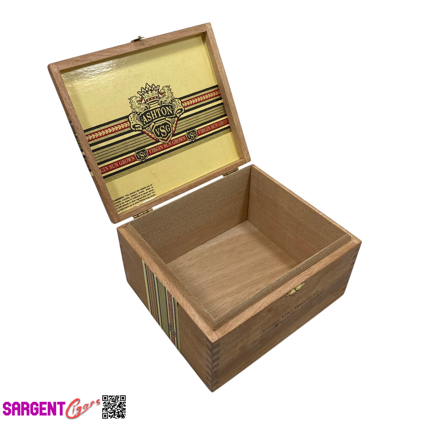 Ashton VSG Wizard Empty Wooden Cigar Box 8x7.25x4.5