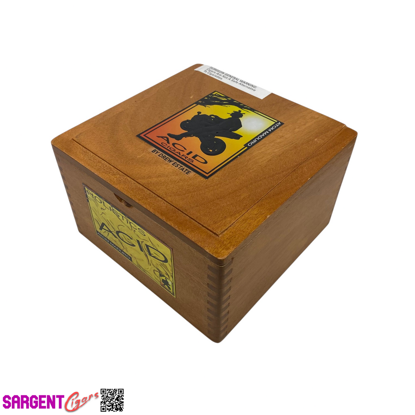 Acid Atom Empty Wooden Cigar Box 7.25x7.25x4.5