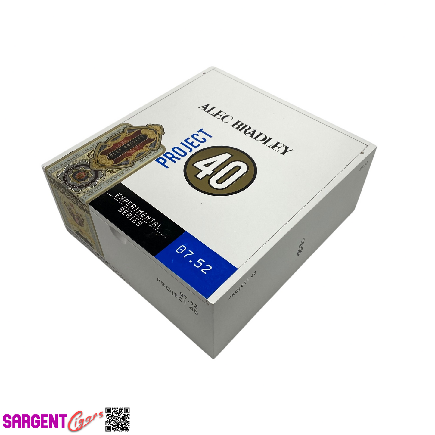 Alec Bradley Project 40 Churchill Empty Wooden Cigar Box 7x7.75x3