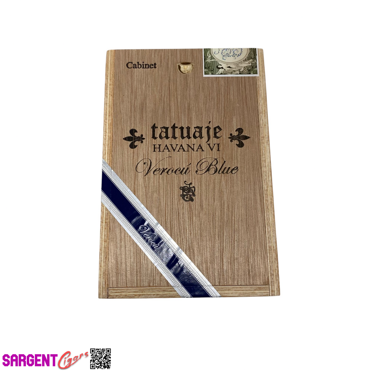 Tatuaje Verocu No1 Blue Empty Wooden Cigar Box 4.5x7x3.5