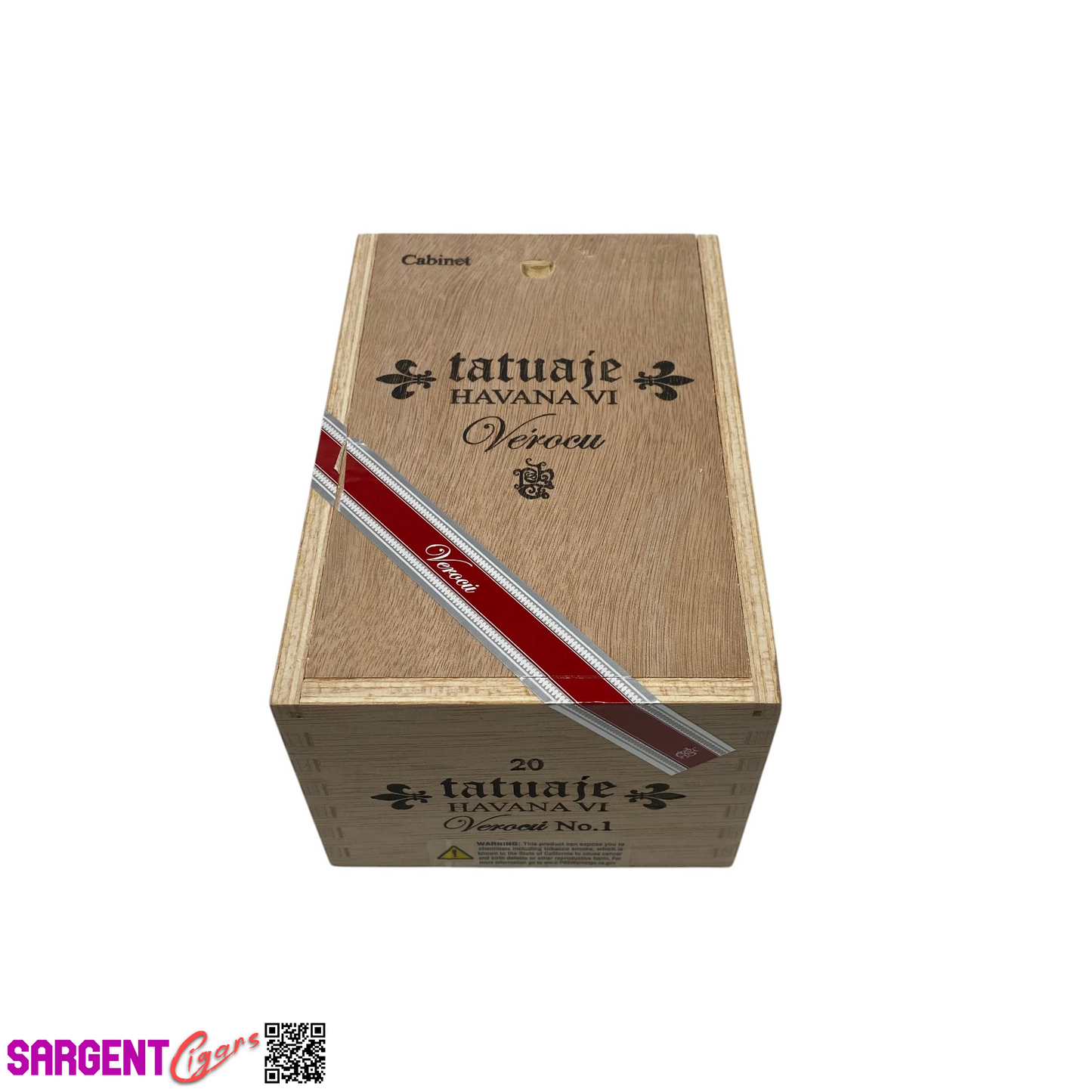 Tatuaje Verocu No1 Red Empty Wooden Cigar Box 4.5x7x3.5