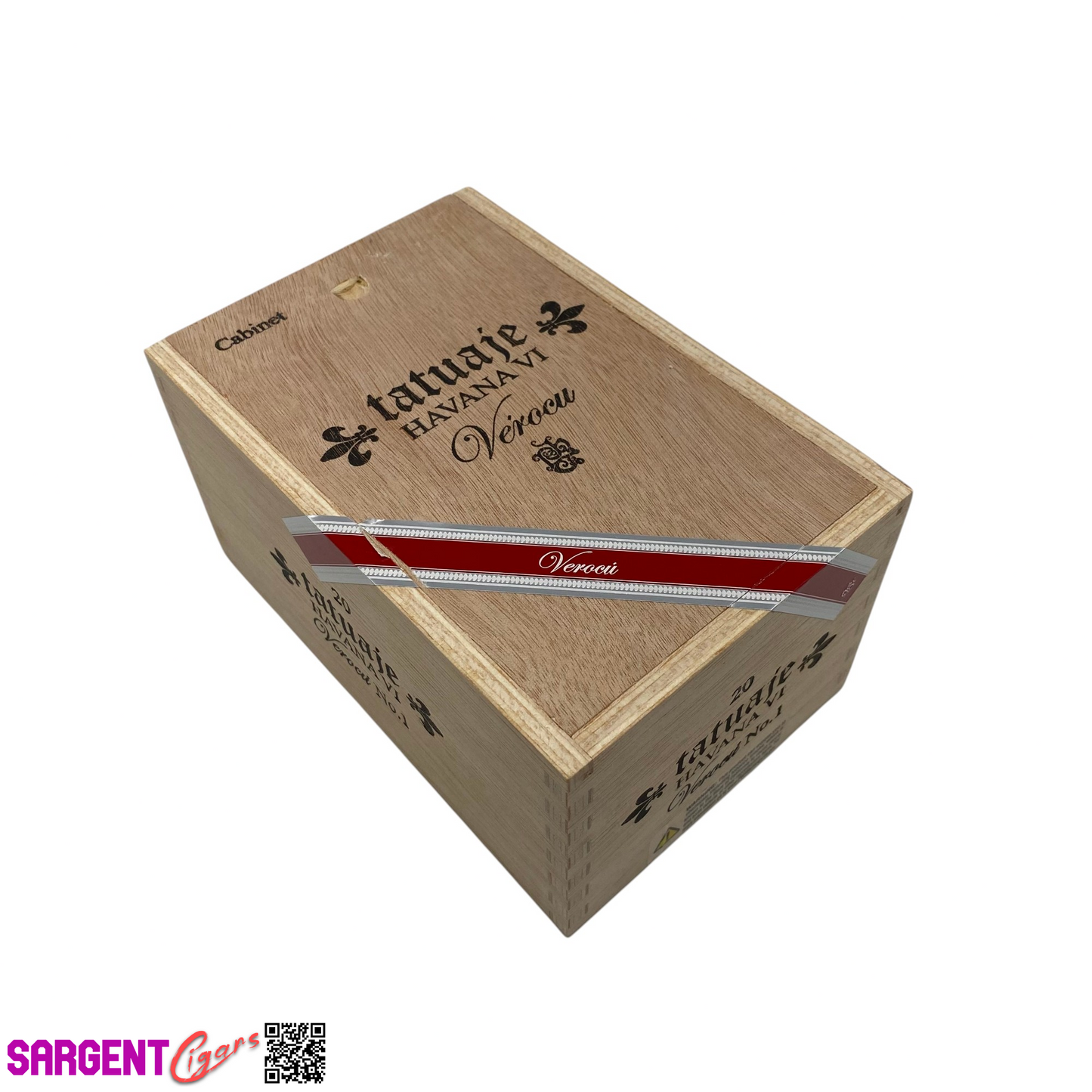 Tatuaje Verocu No1 Red Empty Wooden Cigar Box 4.5x7x3.5