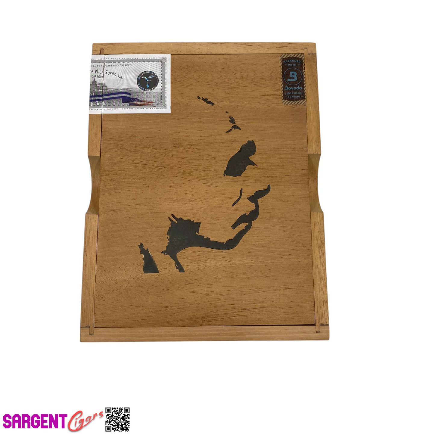 RomaCraft Neanderthal JCF Empty Wooden Cigar Box 5.25x6.75x3.5