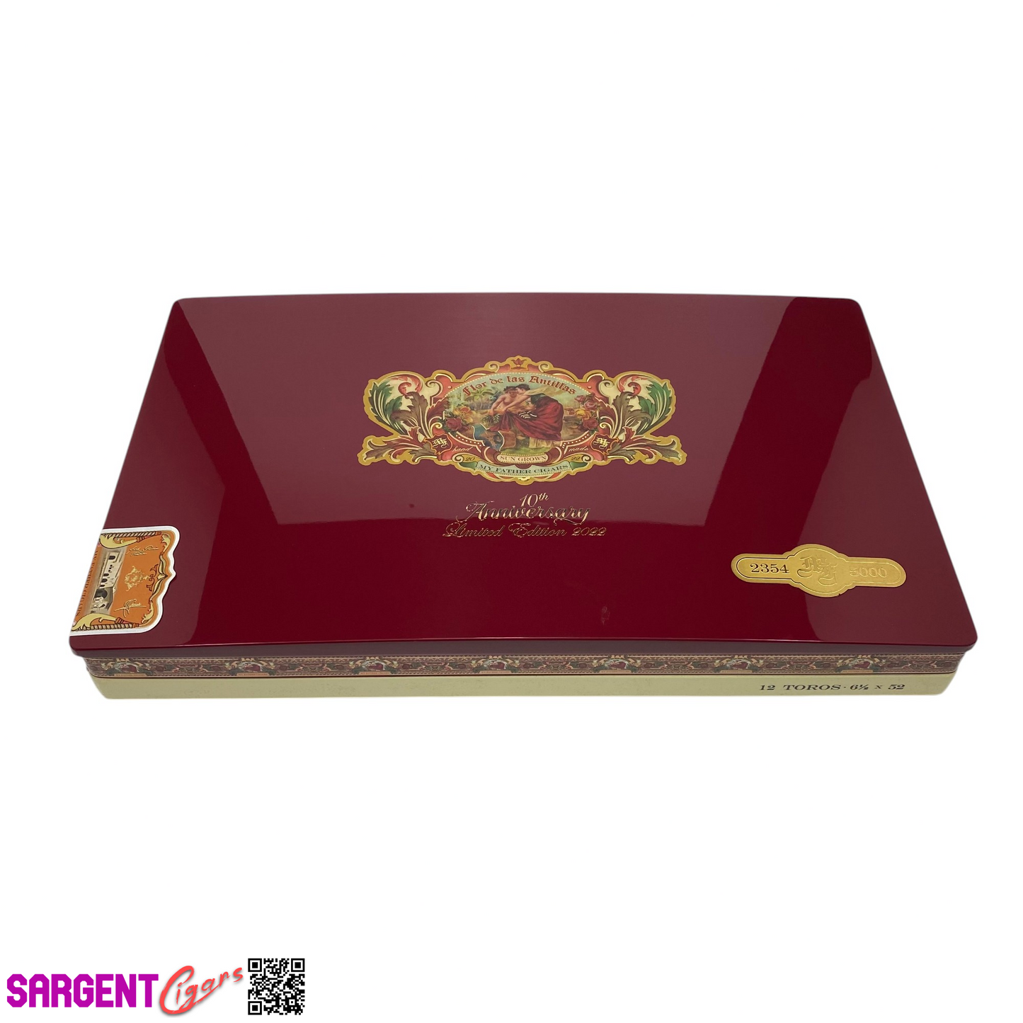 Flor De Las Antillas 10th Anniversary Empty Wooden Cigar Box 16x9.75x2