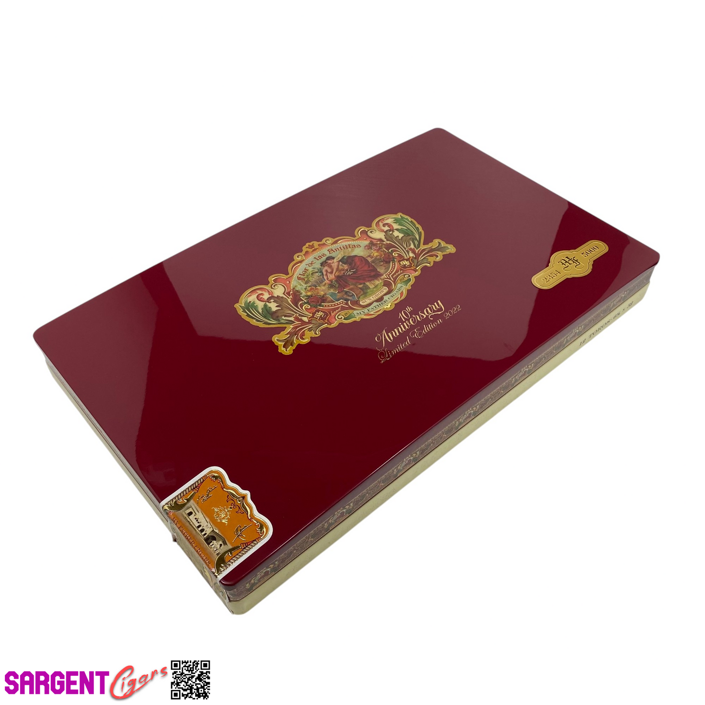 Flor De Las Antillas 10th Anniversary Empty Wooden Cigar Box 16x9.75x2