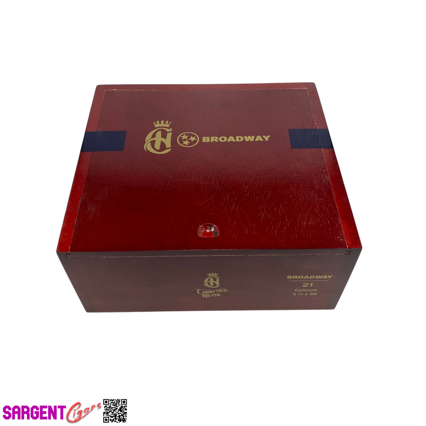 Crowned Heads Broadway Epicure Empty Wooden Cigar Box 7x6.5x3