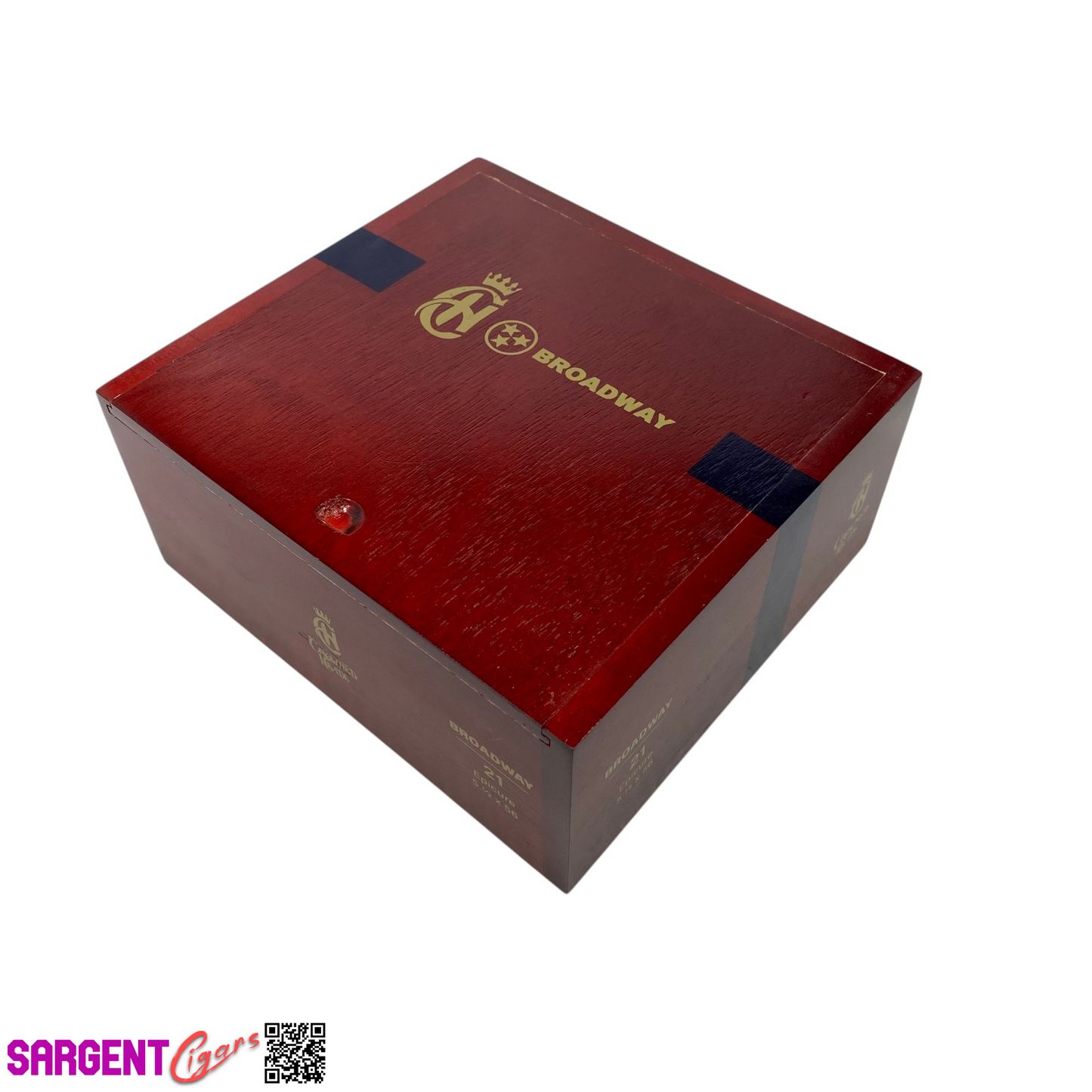 Crowned Heads Broadway Epicure Empty Wooden Cigar Box 7x6.5x3