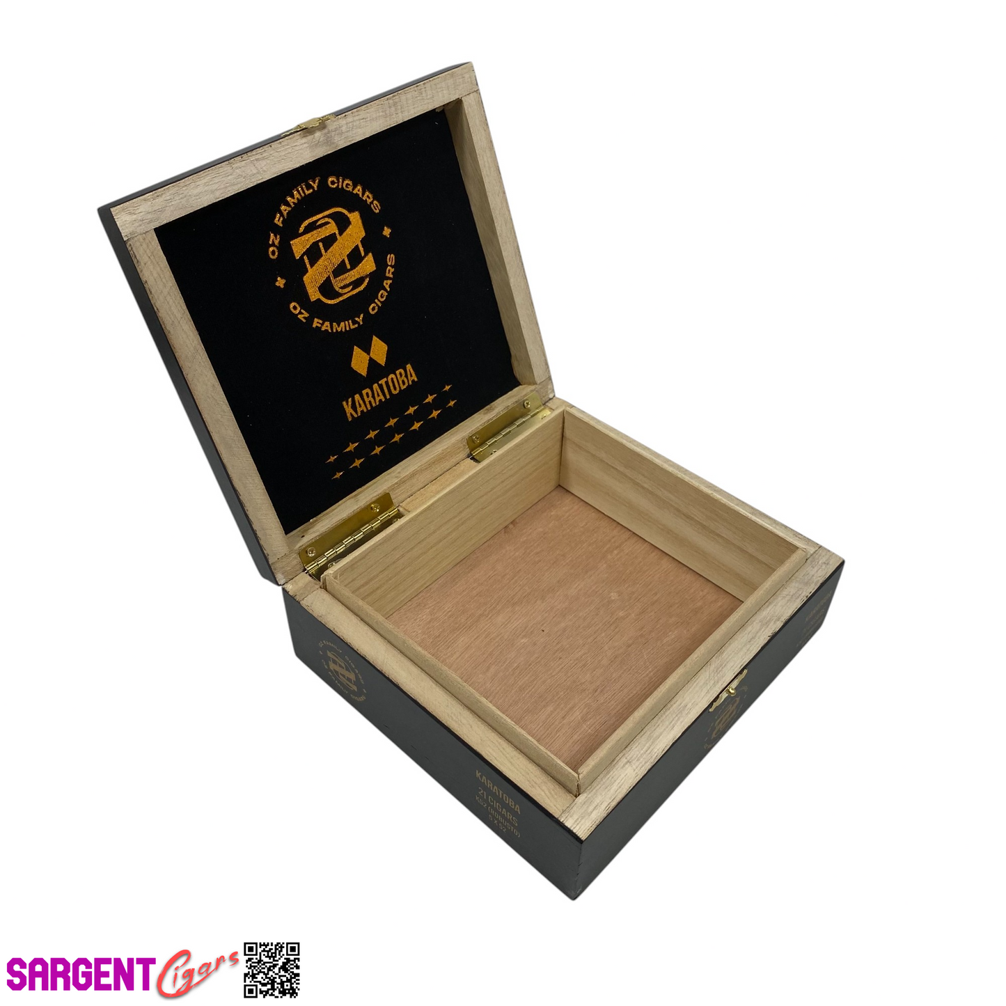 Ozgener Karatoba Robusto Empty Wooden Cigar Box 7x6.5x2.5