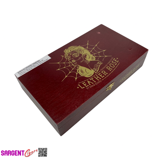 Deadwood Leather Rose Empty Wooden Cigar Box 11x6x2.5 (1)