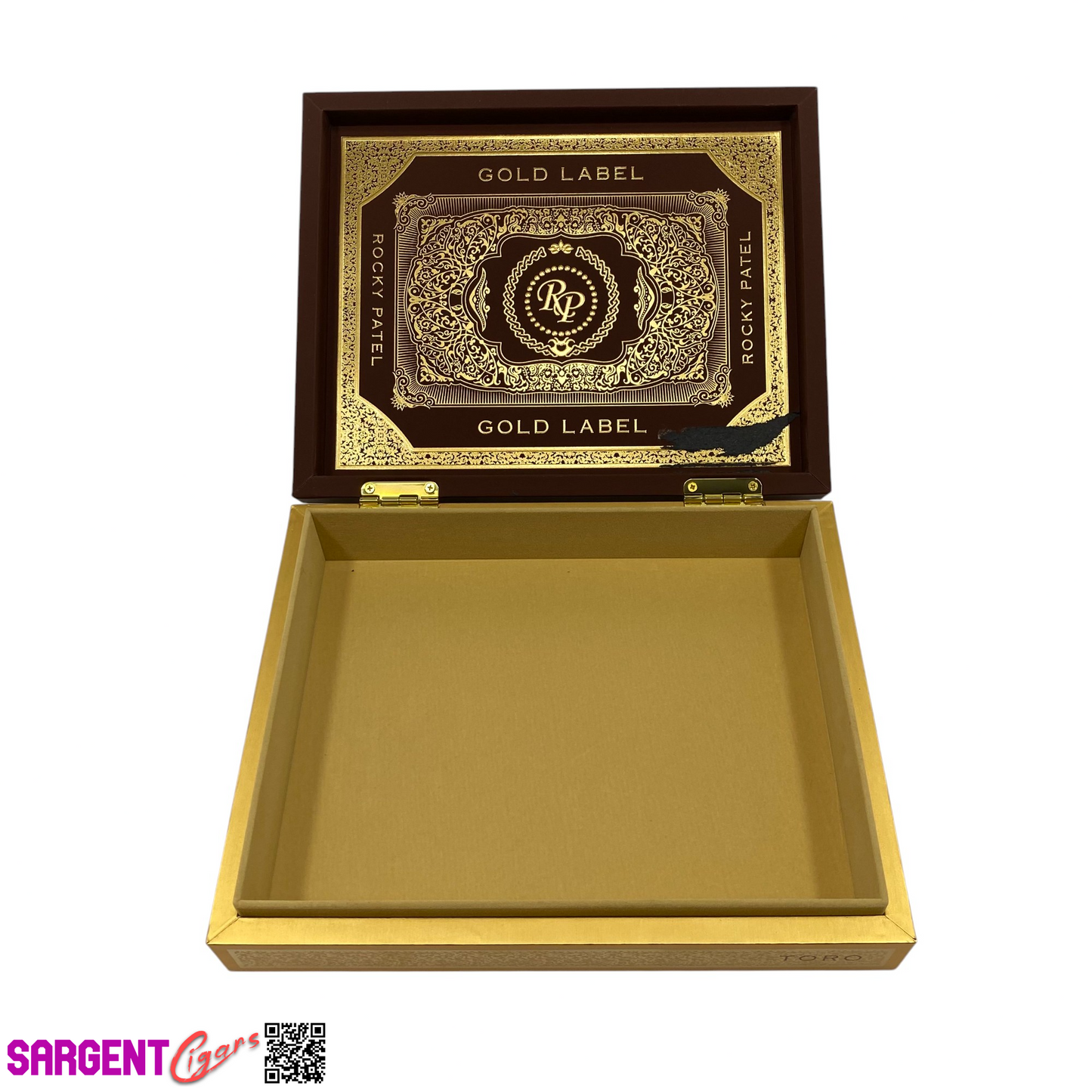 Rocky Patel Gold Label Toro Empty Wooden Cigar Box 9.75x7.75x2 (1)