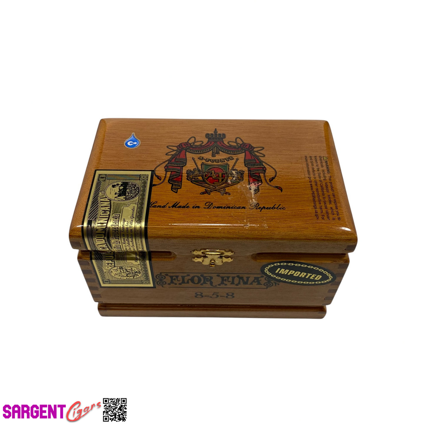 Arturo Fuente Flor Fina 858 Empty Wooden Cigar Box 7x4.5x4.5 (1)