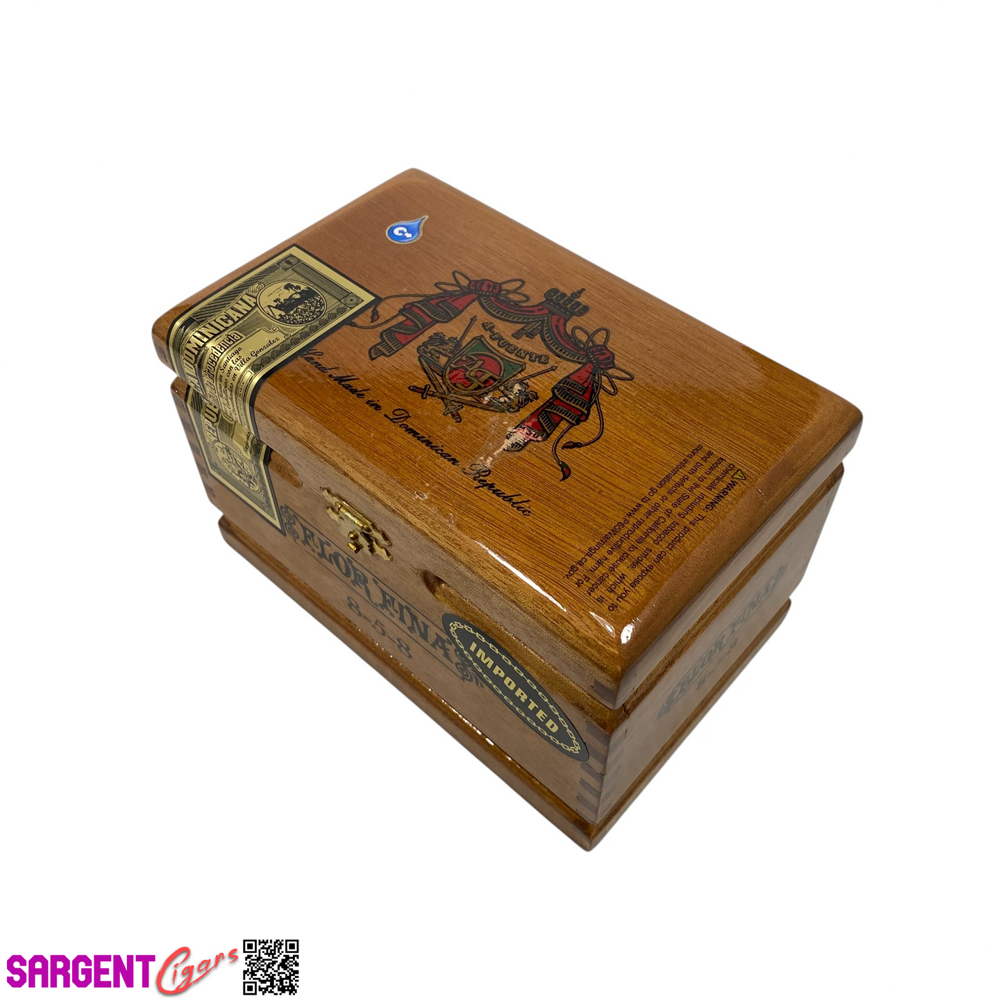 Arturo Fuente Flor Fina 858 Empty Wooden Cigar Box 7x4.5x4.5 (1)