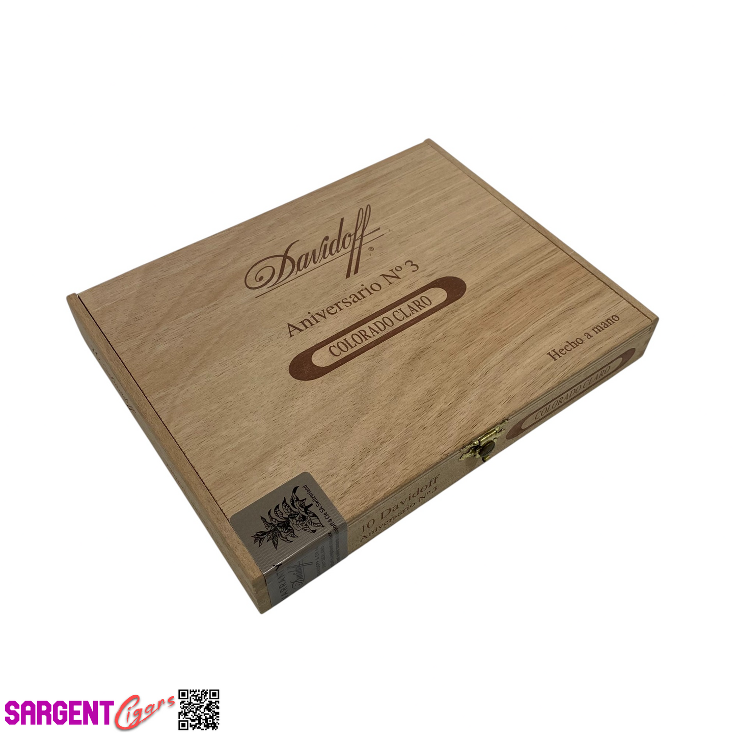 Davidoff Anniversario No3 Claro Empty Wooden Cigar Box 8.5x6.75x1.25