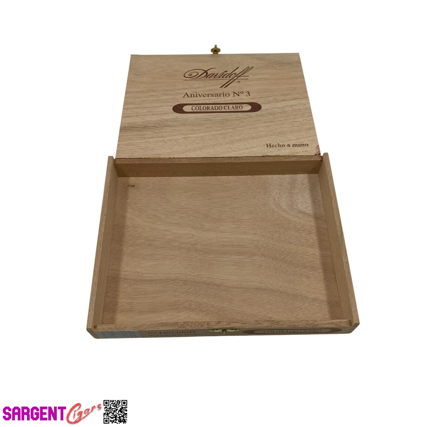 Davidoff Anniversario No3 Claro Empty Wooden Cigar Box 8.5x6.75x1.25