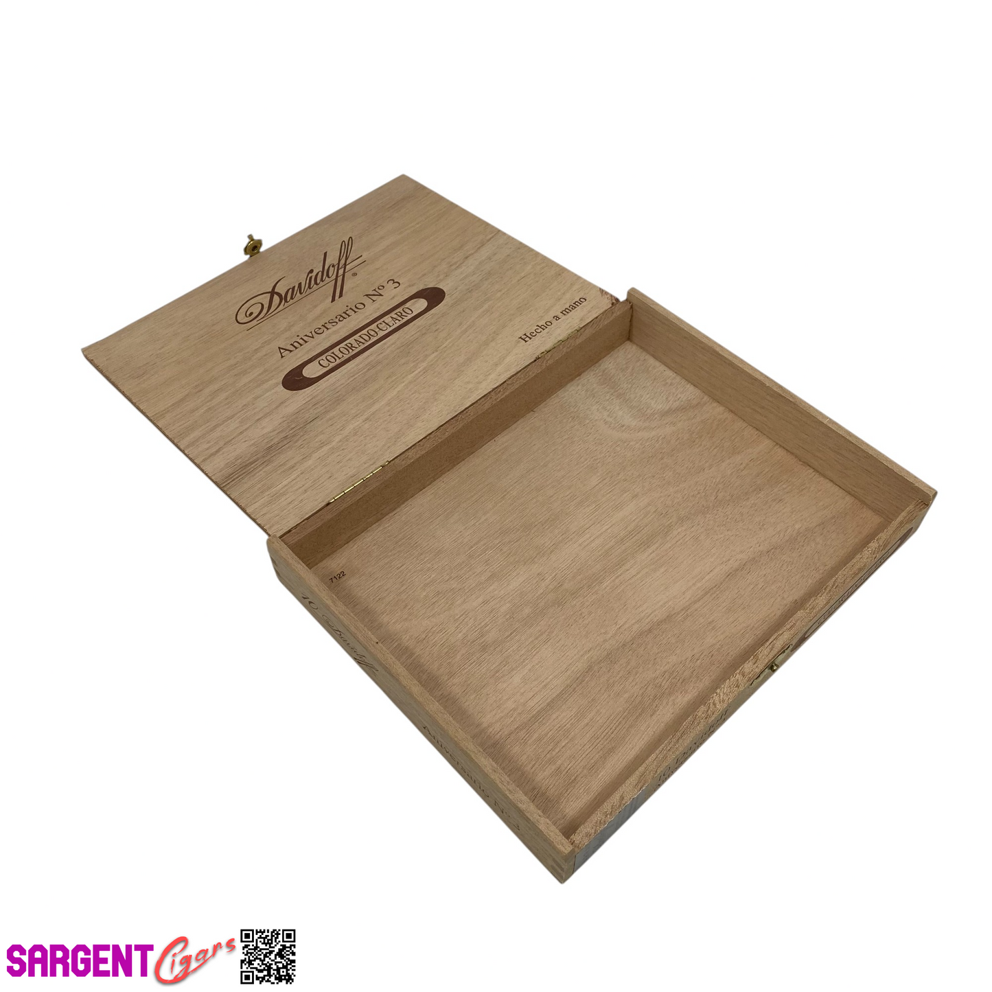 Davidoff Anniversario No3 Claro Empty Wooden Cigar Box 8.5x6.75x1.25