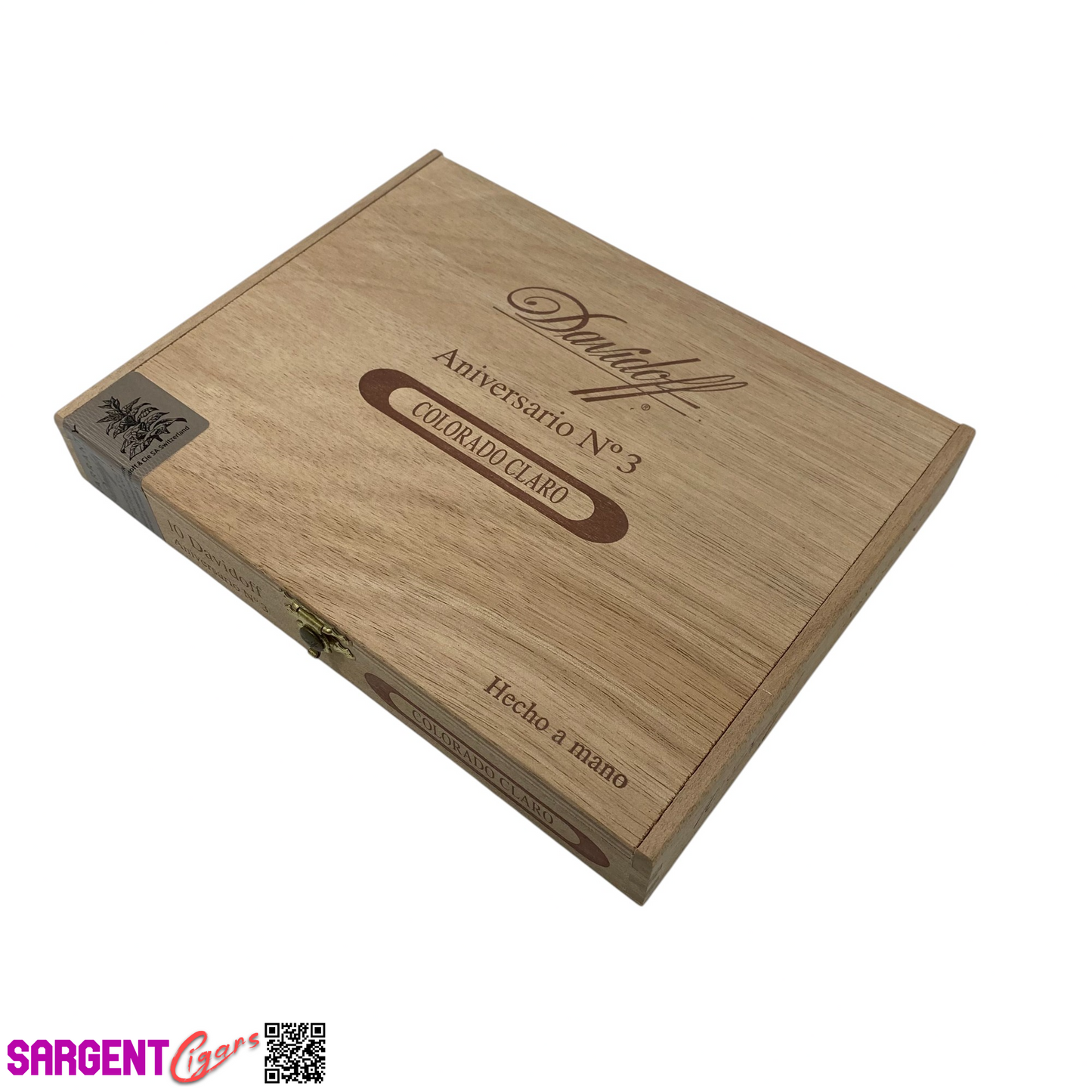 Davidoff Anniversario No3 Claro Empty Wooden Cigar Box 8.5x6.75x1.25