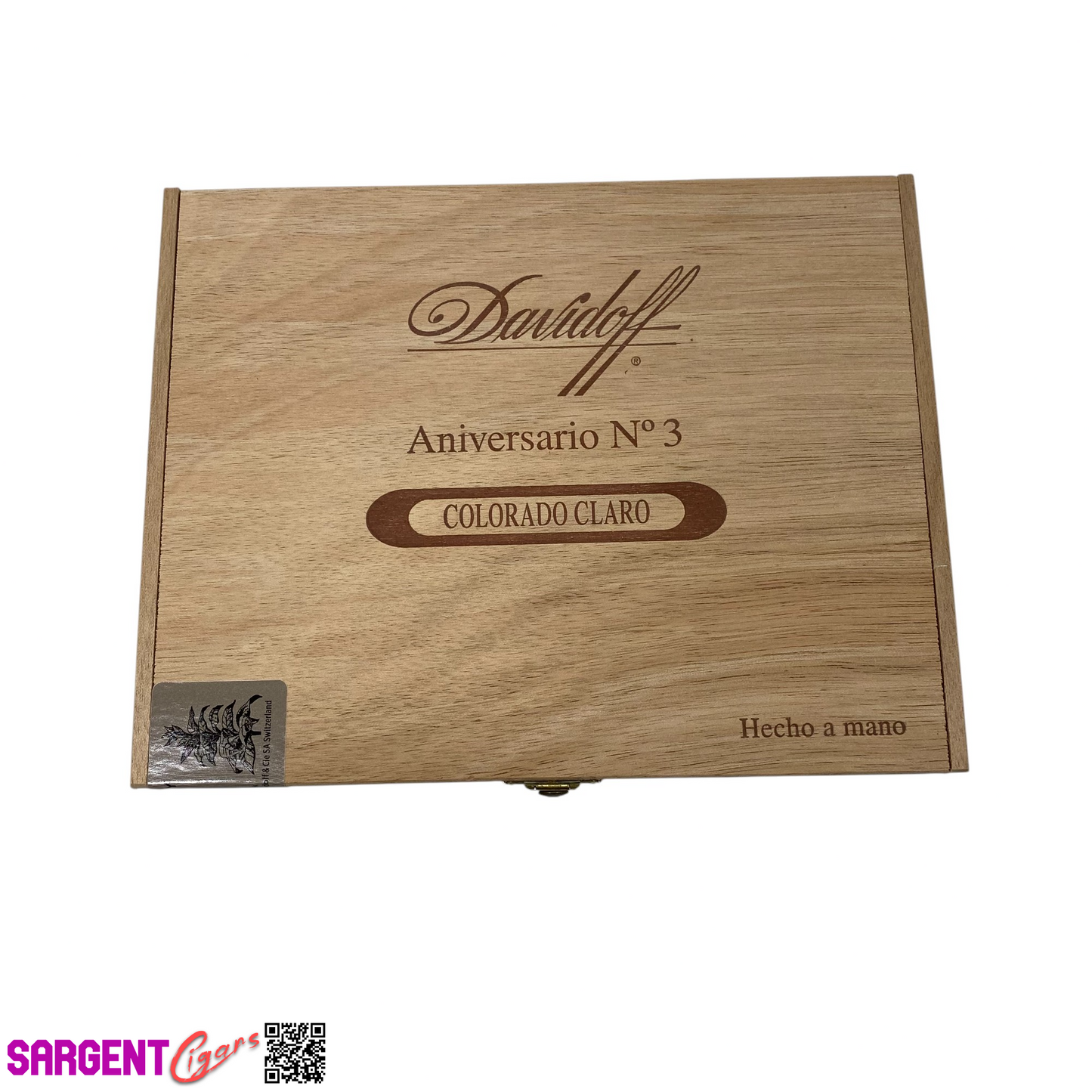 Davidoff Anniversario No3 Claro Empty Wooden Cigar Box 8.5x6.75x1.25