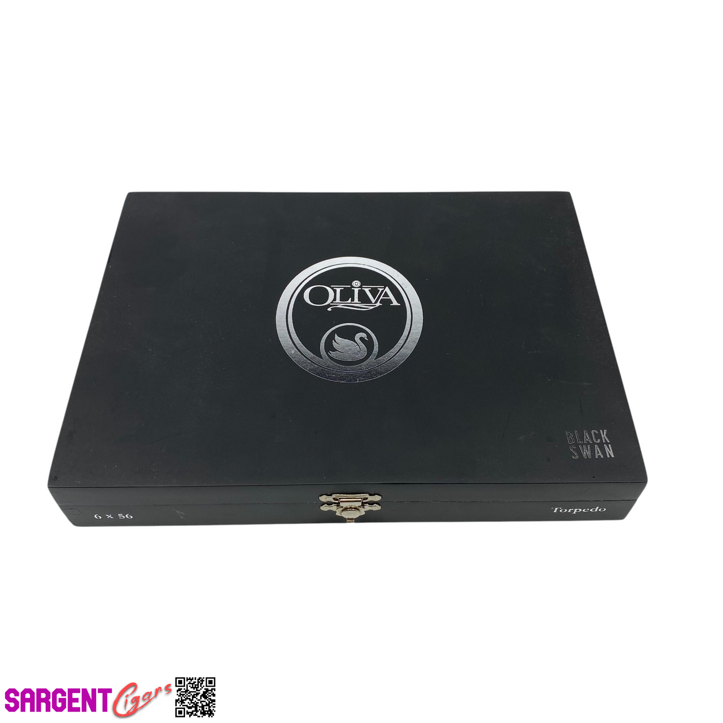 Oliva Black Swan Torpedo Empty Wooden Cigar Box 9.75x7.25x1.5