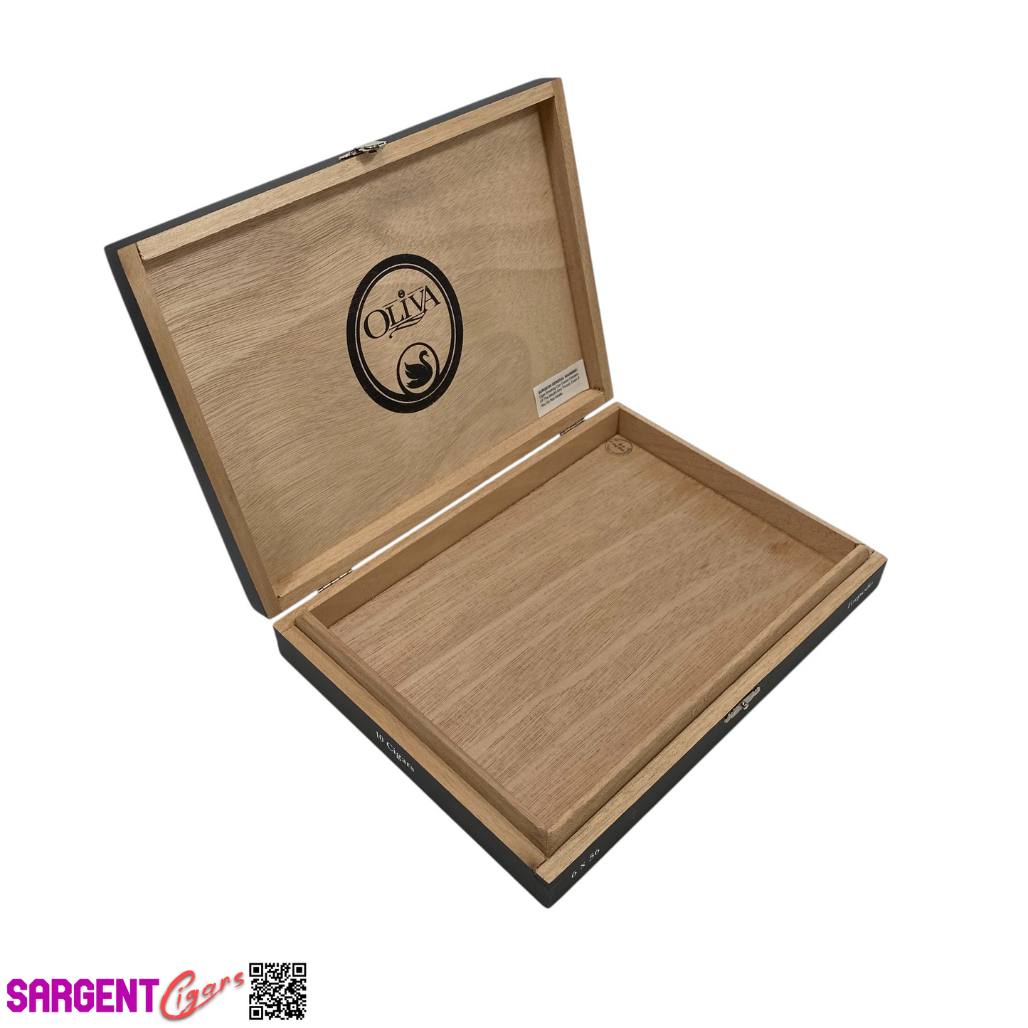 Oliva Black Swan Torpedo Empty Wooden Cigar Box 9.75x7.25x1.5