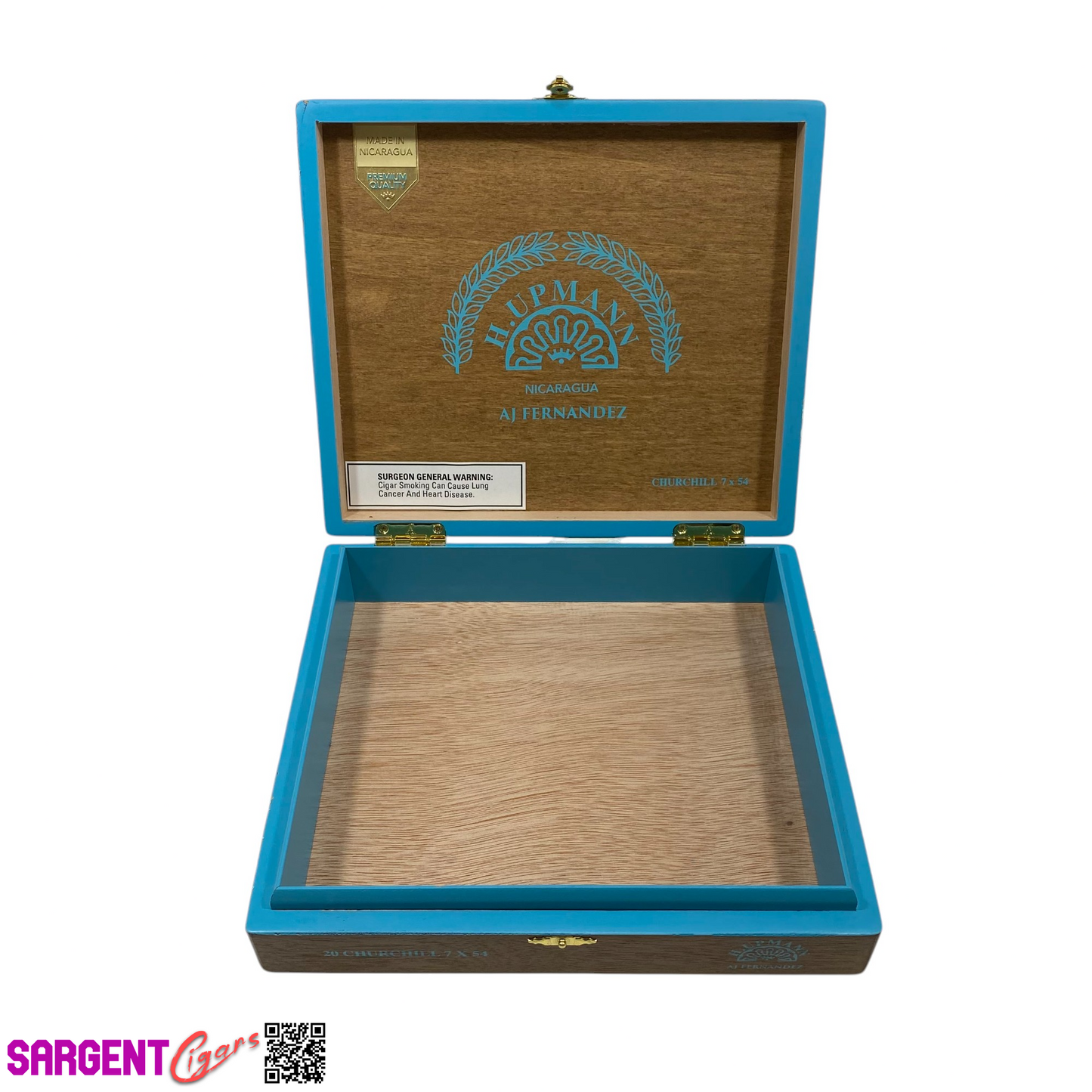 H Upmann Nicaragua Churchill Empty Wooden Cigar Box 9.5x8.25x2 (1)