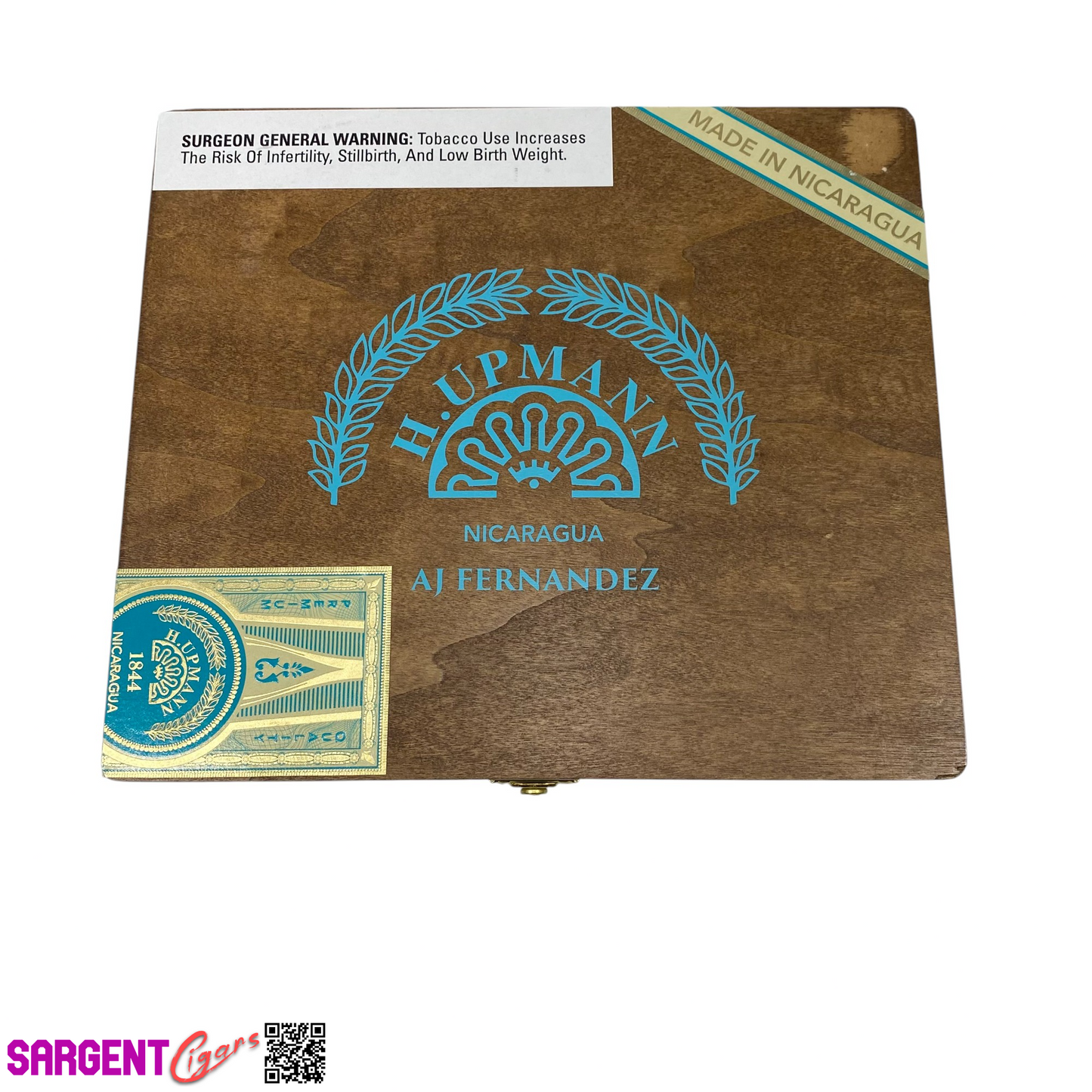 H Upmann Nicaragua Churchill Empty Wooden Cigar Box 9.5x8.25x2 (1)