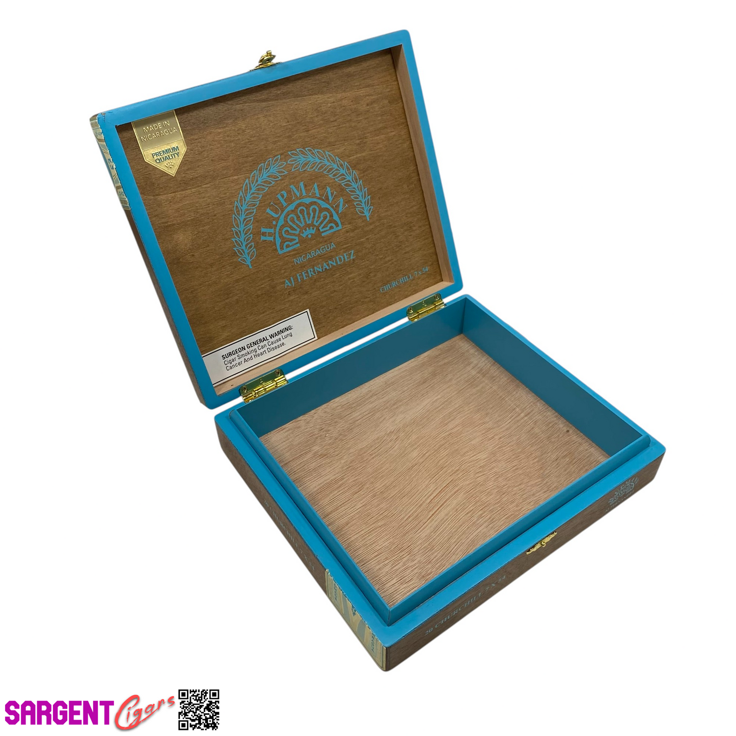 H Upmann Nicaragua Churchill Empty Wooden Cigar Box 9.5x8.25x2 (1)