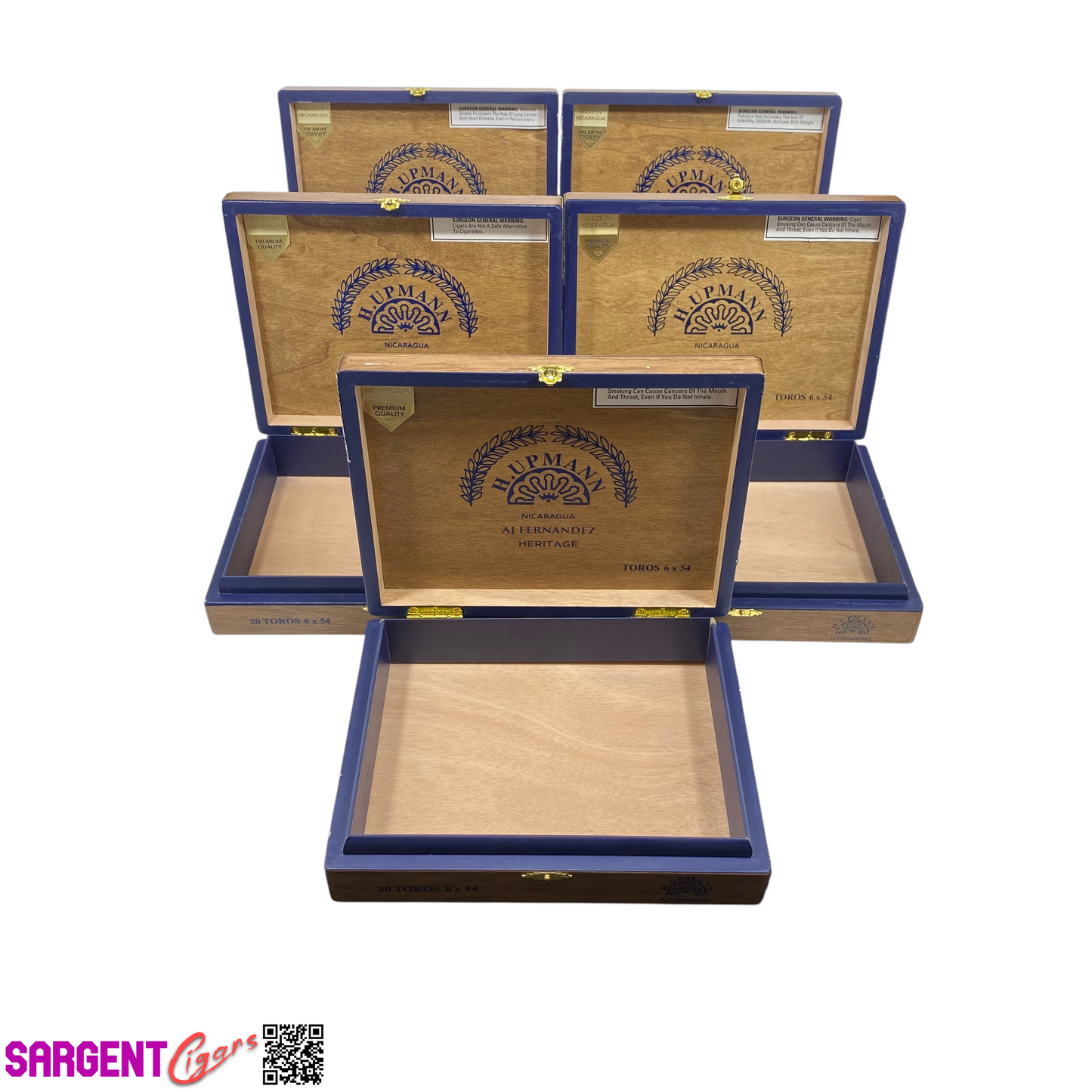 Lot of 5 H Upmann Heritage Toro Empty Wooden Cigar Boxes 9.25x7.25x2 #59