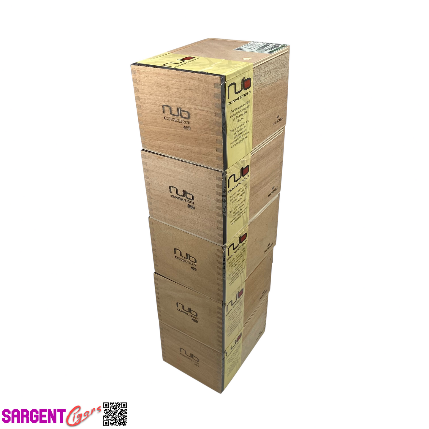 Lot of 5 Olive Nub Connecticut Empty Wooden Cigar Boxes 6.25x5x4 #55