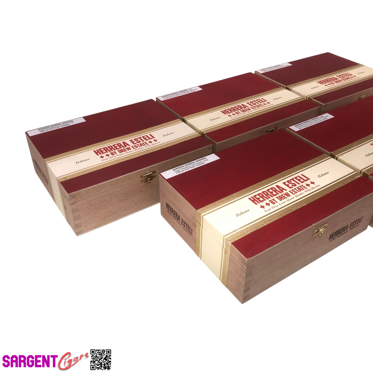 Lot of 5 Herrera Esteli Toro Empty Wooden Cigar Boxes 8.75x7.25x2.75 #142