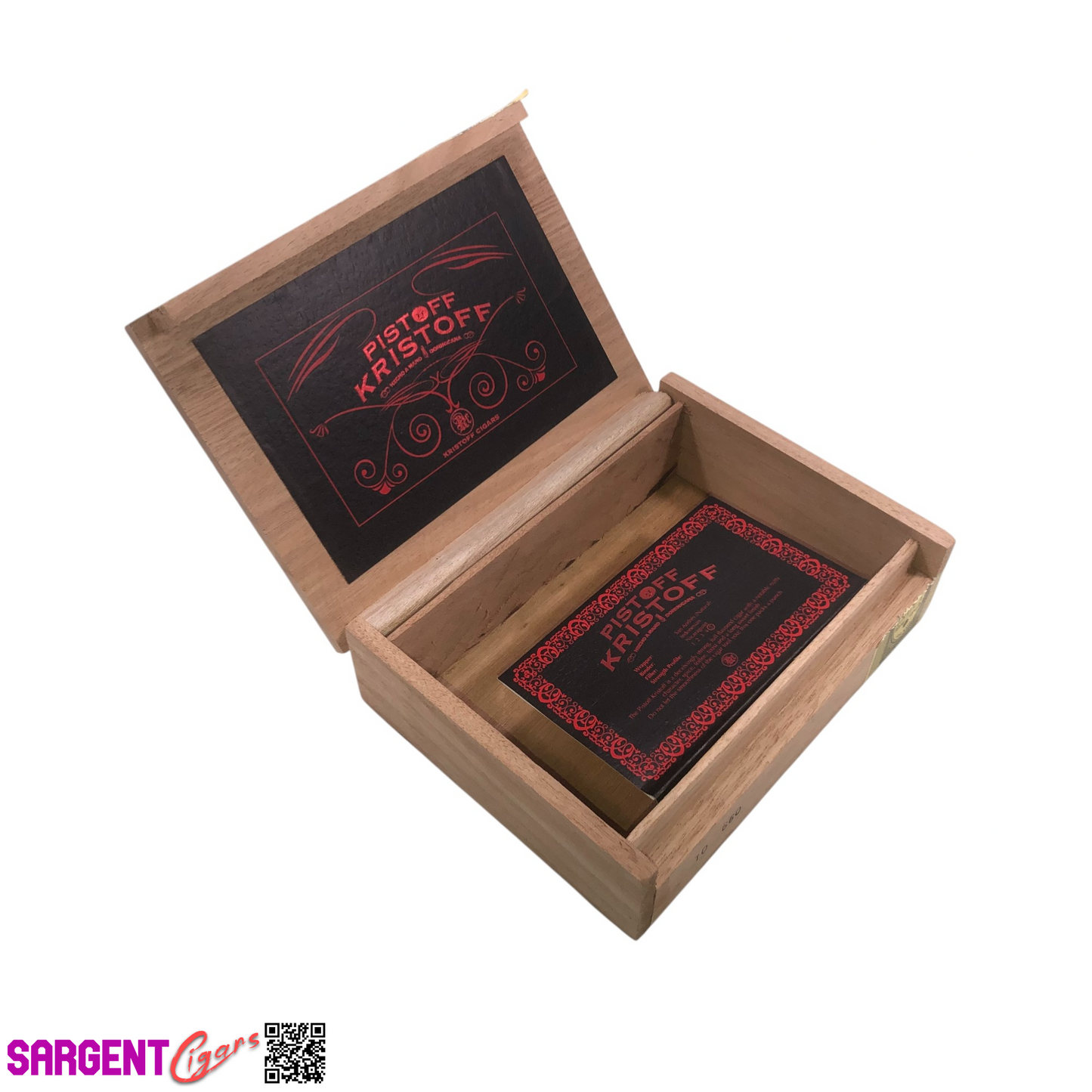 Kristoff Pistoff 660 Empty Wooden Cigar Box 7.75x6x2.5