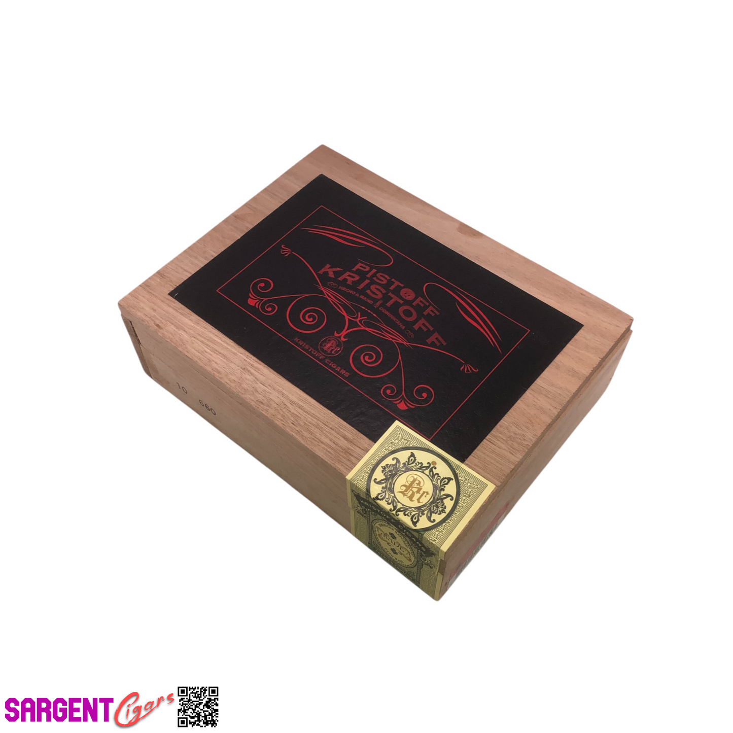 Kristoff Pistoff 660 Empty Wooden Cigar Box 7.75x6x2.5