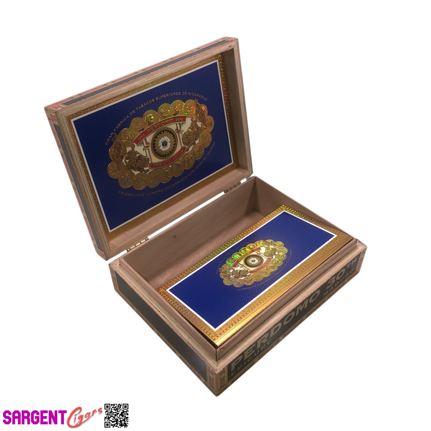 Perdomo 30th Maduro Epicure Empty Wooden Cigar Box 9.5x7.25x3