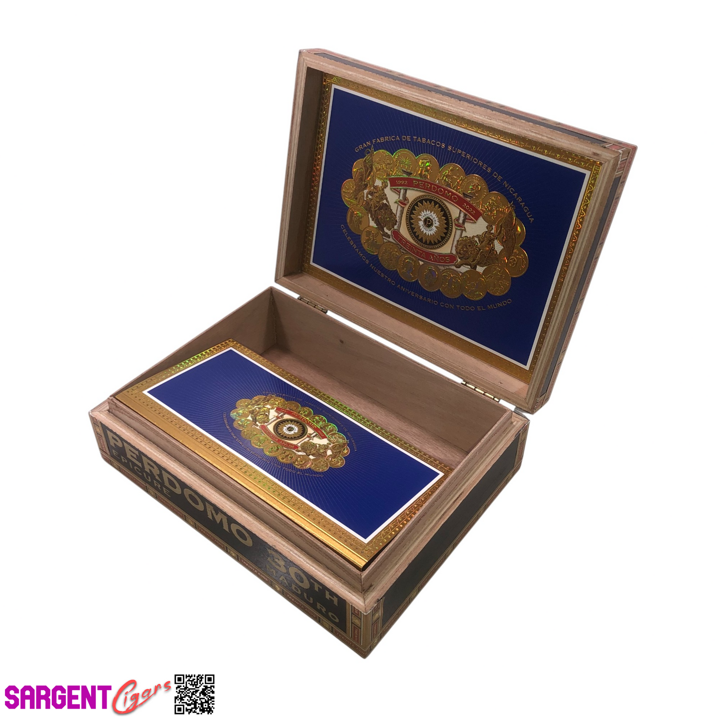 Perdomo 30th Maduro Epicure Empty Wooden Cigar Box 9.5x7.25x3