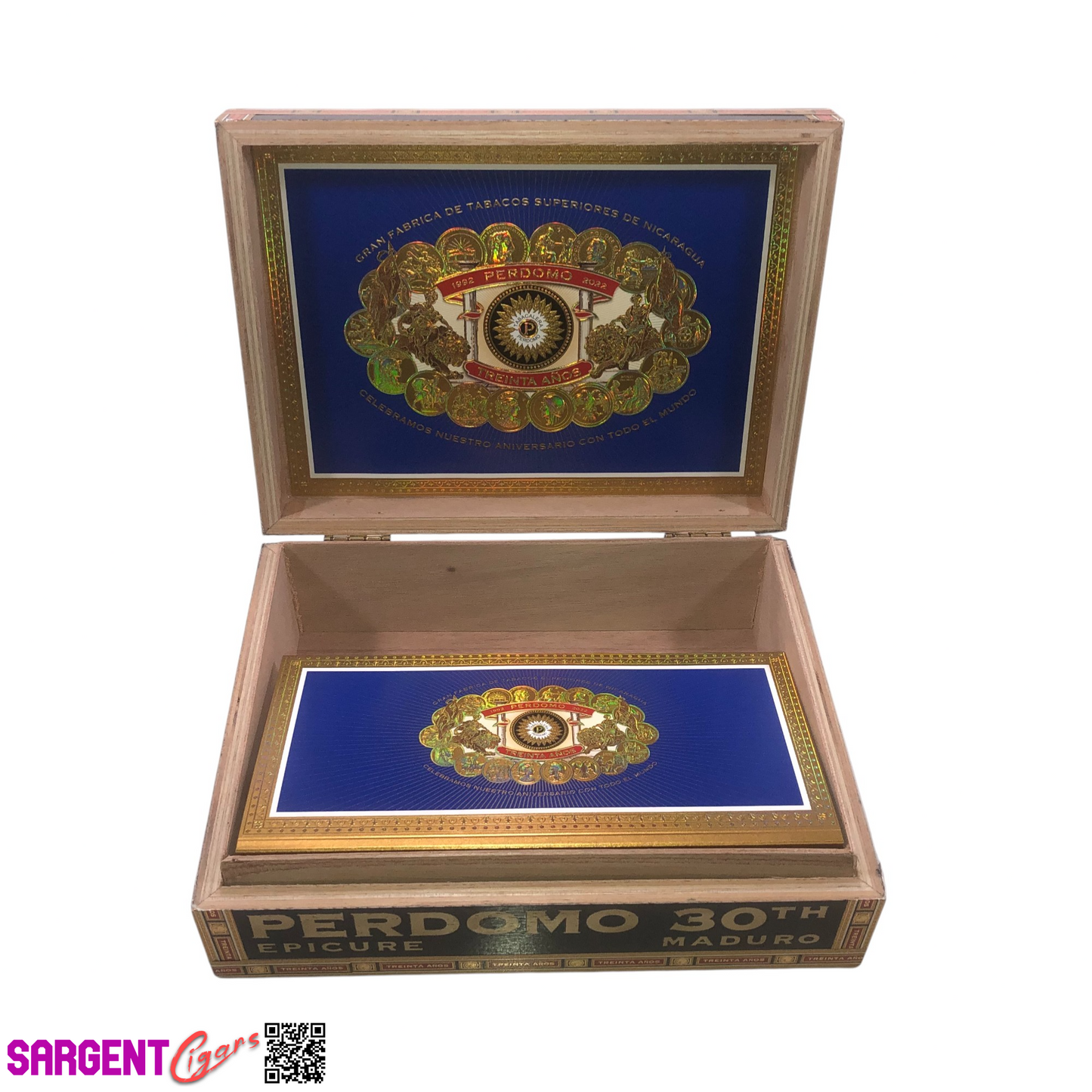 Perdomo 30th Maduro Epicure Empty Wooden Cigar Box 9.5x7.25x3