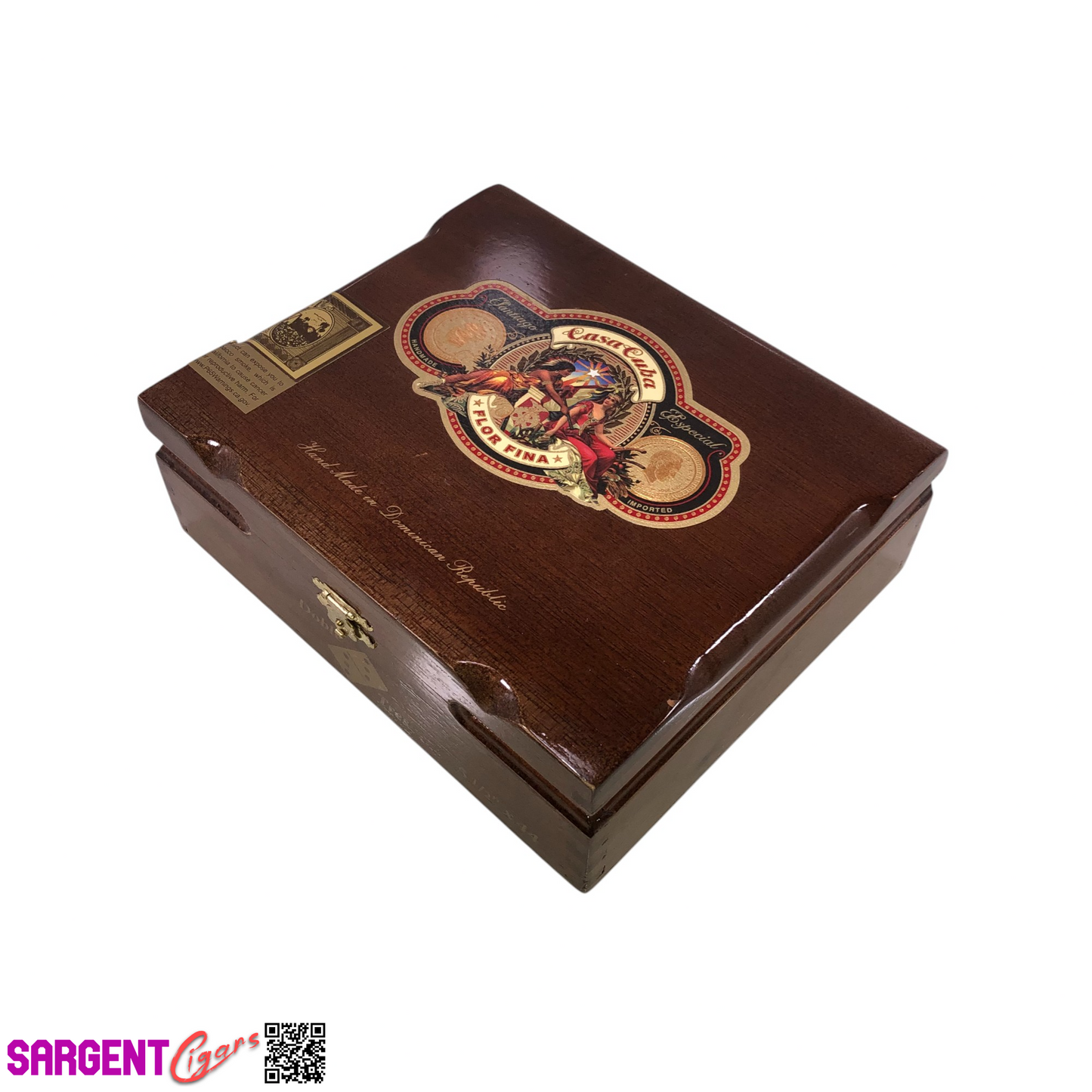 Arturo Fuente Casa Flor Fina Doble Tres Empty Wooden Cigar Box 7.5x6.5x2.5