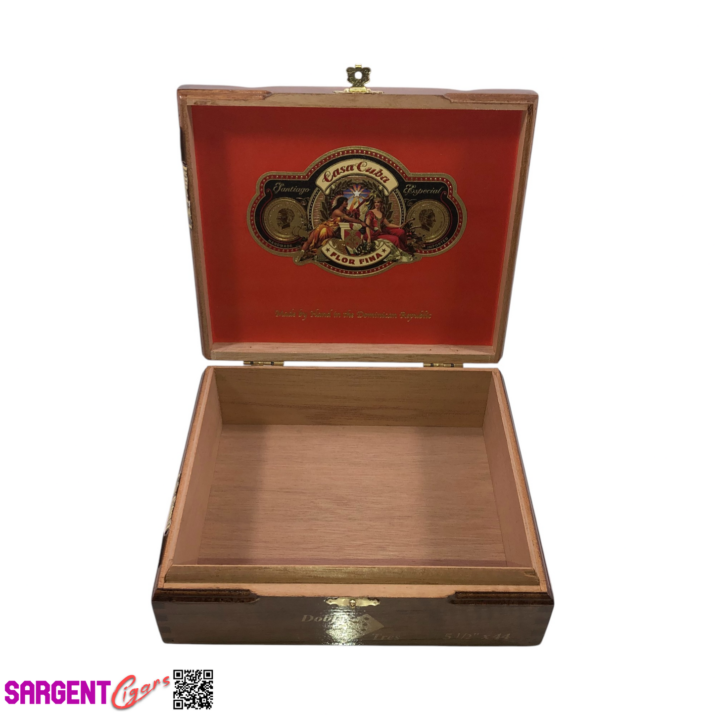 Arturo Fuente Casa Flor Fina Doble Tres Empty Wooden Cigar Box 7.5x6.5x2.5