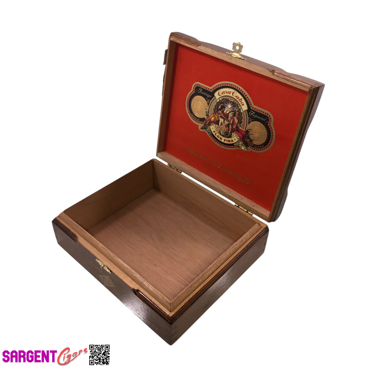 Arturo Fuente Casa Flor Fina Doble Tres Empty Wooden Cigar Box 7.5x6.5x2.5