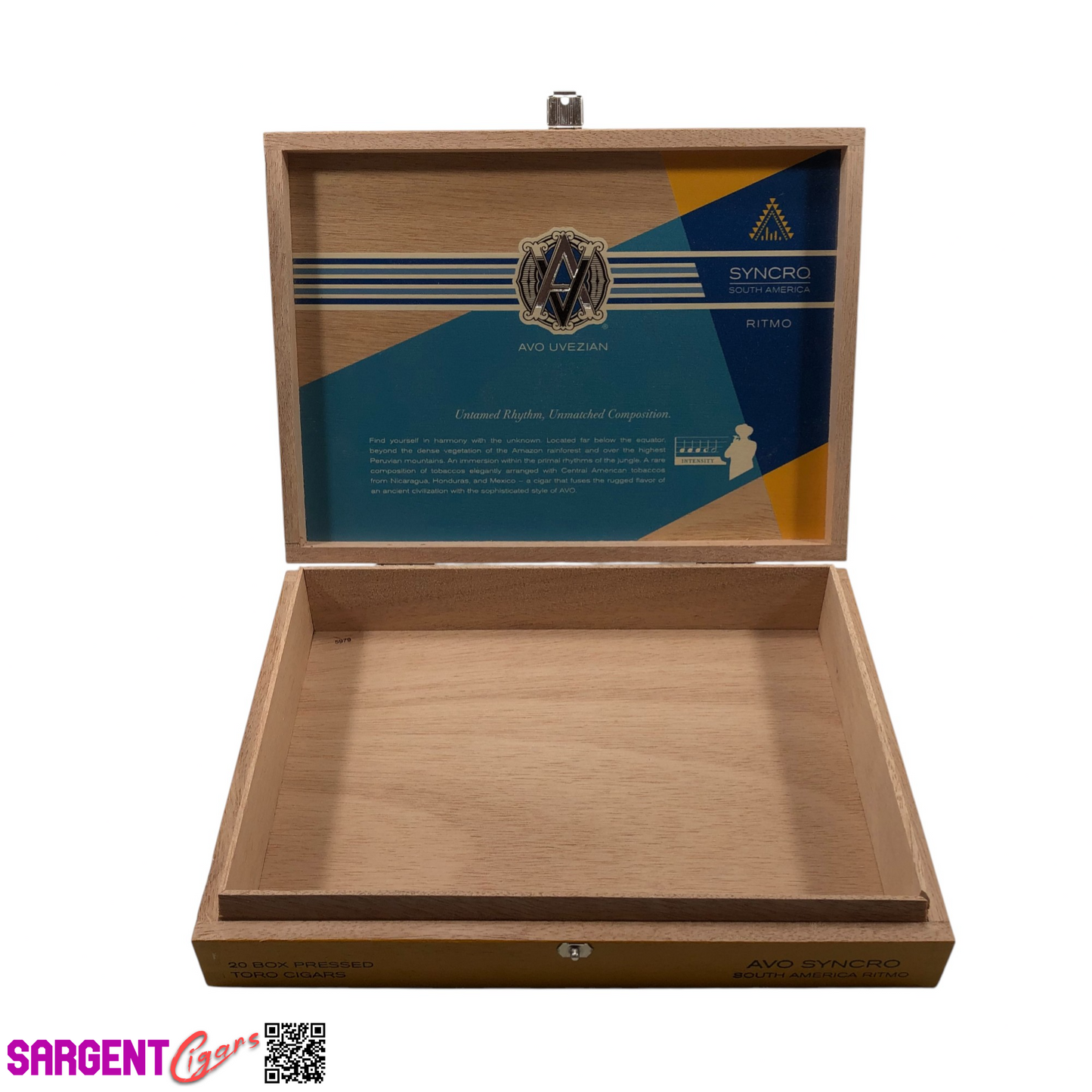 Avo Syncro Toro Empty Wooden Cigar Box 9.5x7x1.75