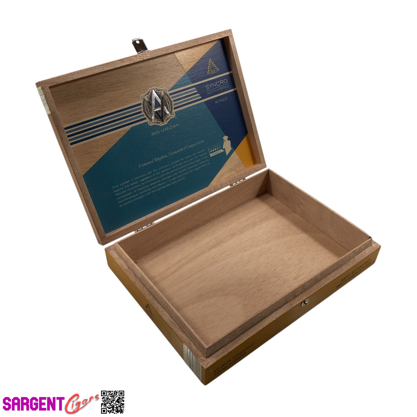 Avo Syncro Toro Empty Wooden Cigar Box 9.5x7x1.75
