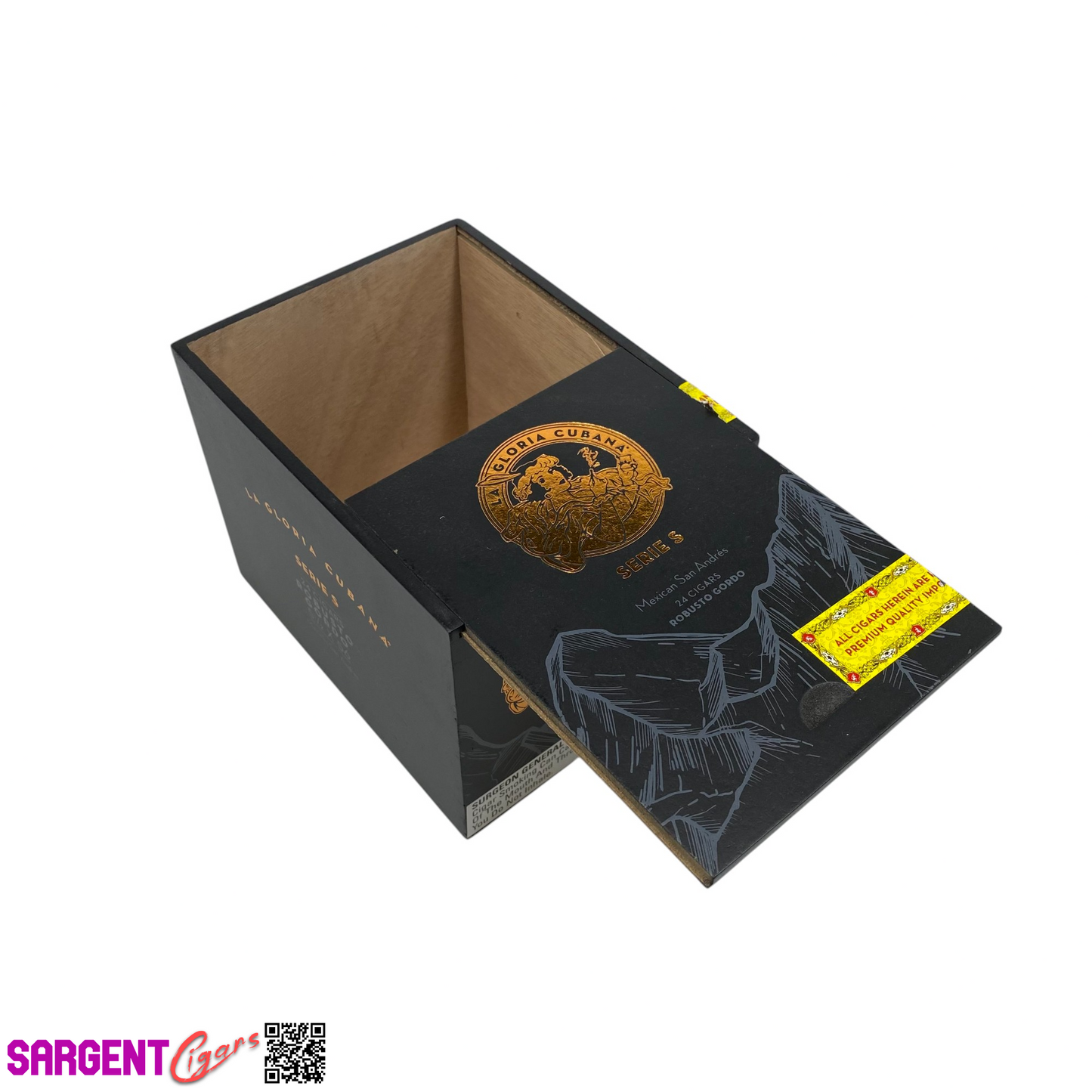 La Gloria Serie S Robusto Gordo Empty Wooden Cigar Box 5x6.25x5