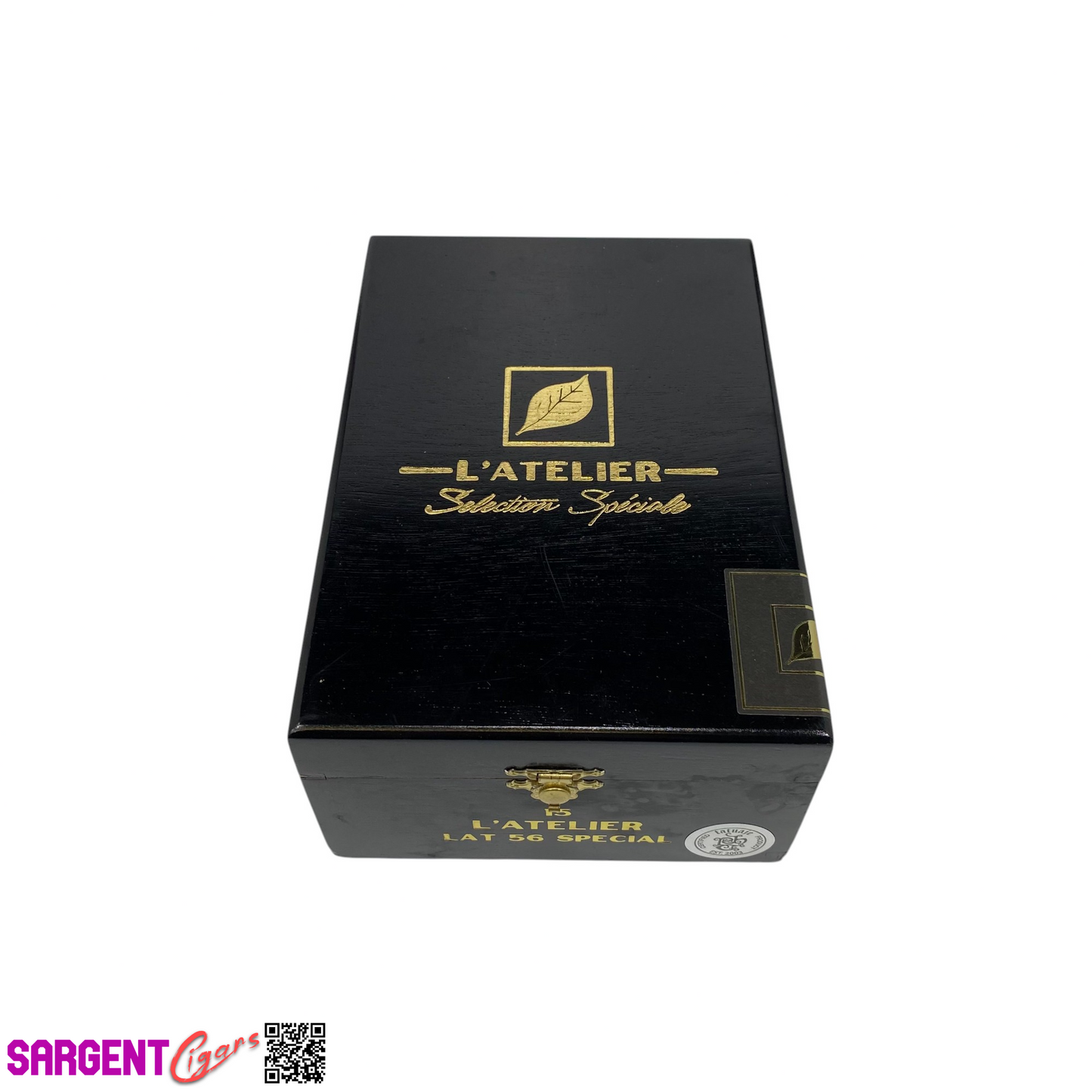 L'Atelier Lat56 Empty Wooden Cigar Box 5.25x7.75x3