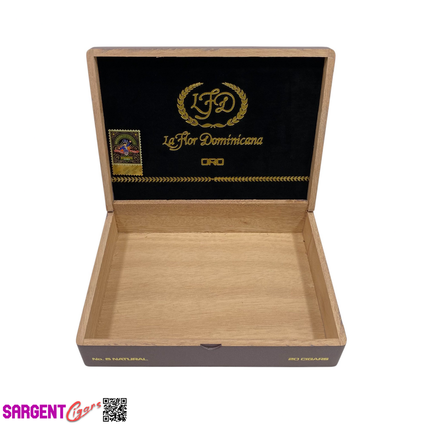 LFD Oro No6 Empty Wooden Cigar Box 9x6.75x2