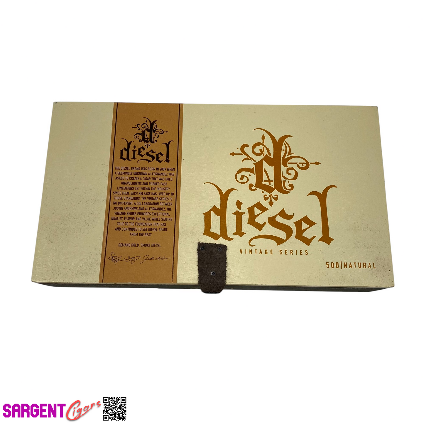 Diesel Vintage Series Robusto Natural Empty Wooden Cigar Box 12x6.75x2.5 (1)