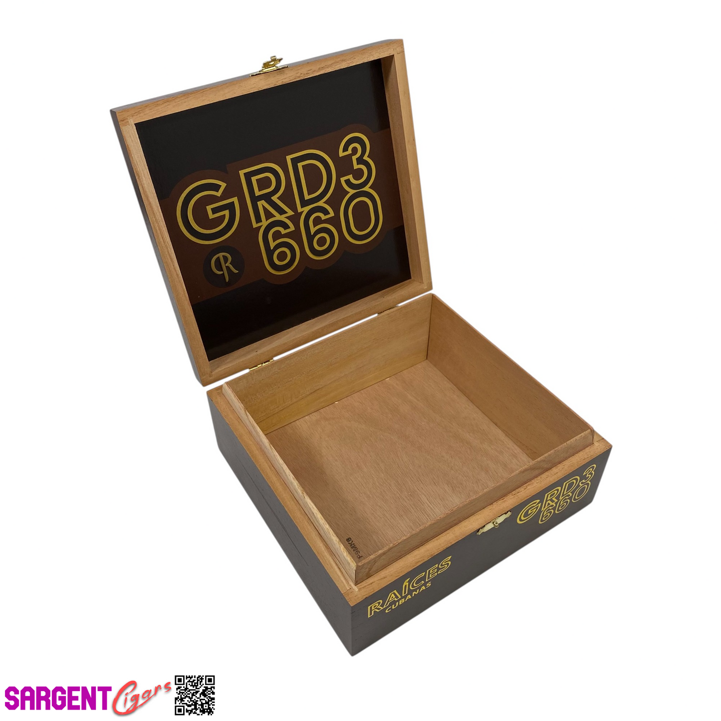 Raices GRD3 660 Empty Wooden Cigar Box 7.5x7x3