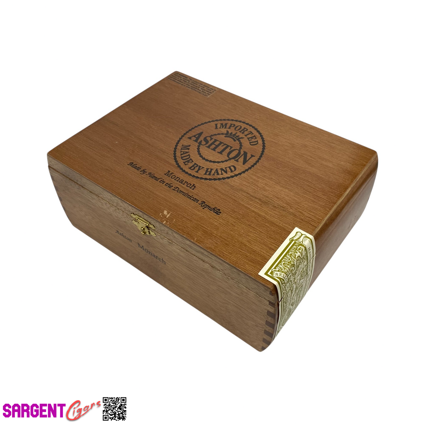 Ashton Classic Monarch Empty Wooden Cigar Box 9.5x7x3.75