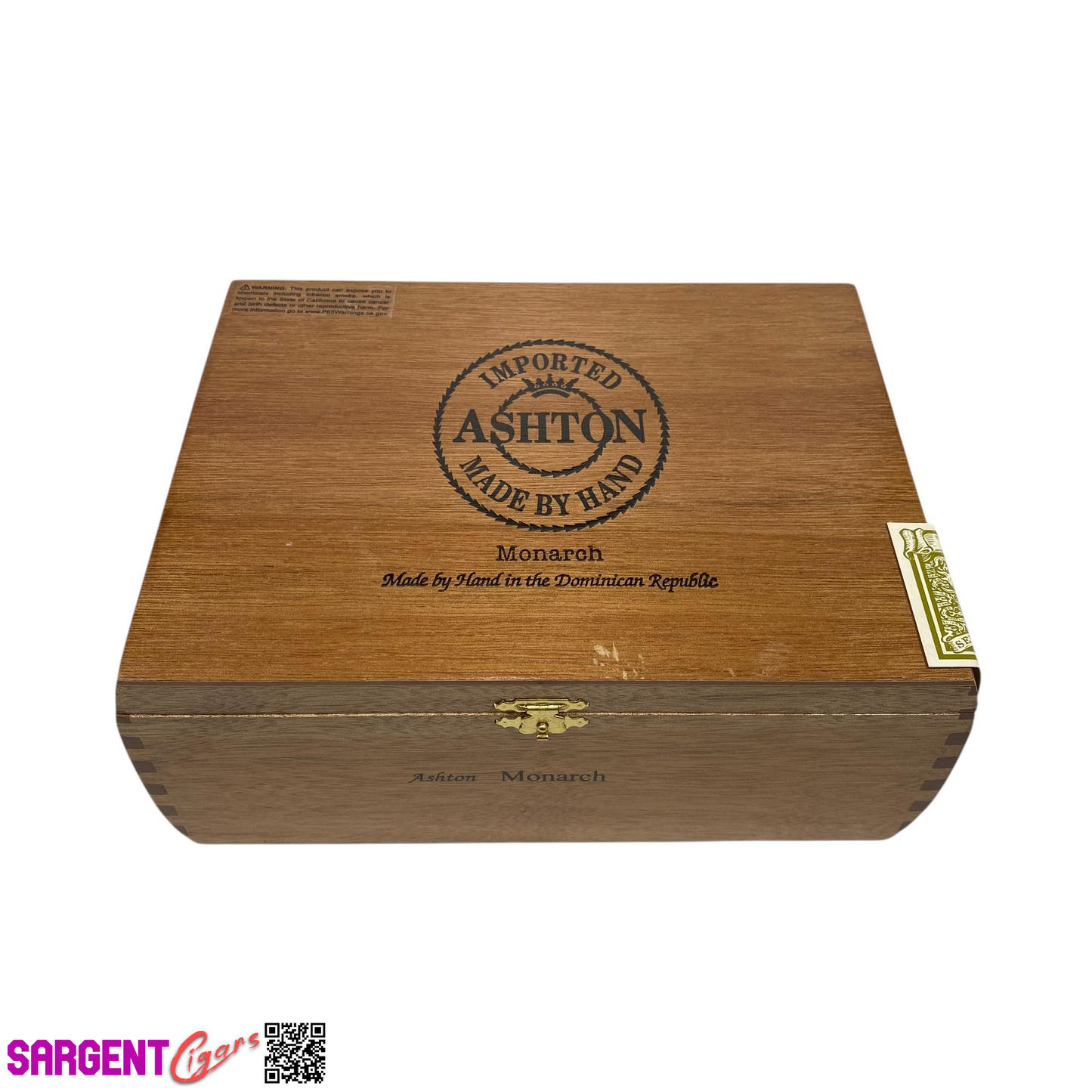 Ashton Classic Monarch Empty Wooden Cigar Box 9.5x7x3.75