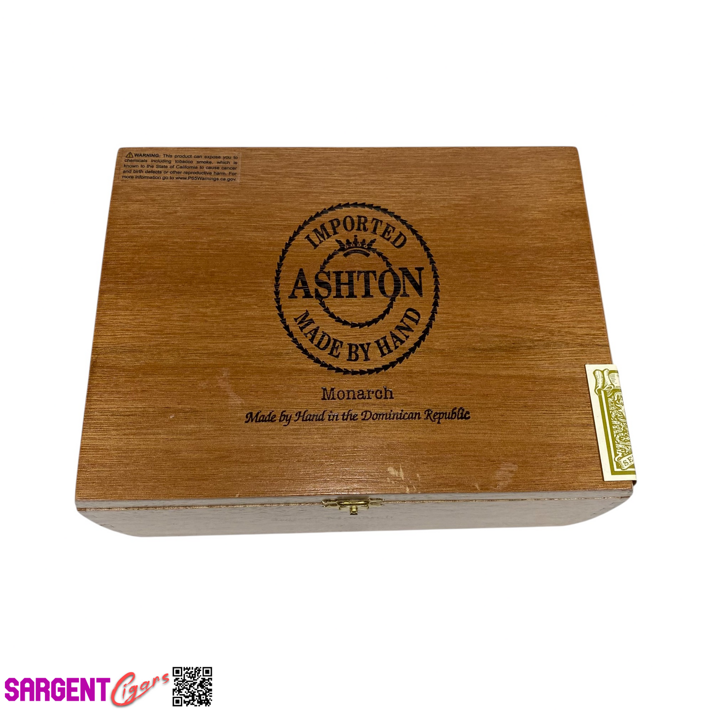 Ashton Classic Monarch Empty Wooden Cigar Box 9.5x7x3.75